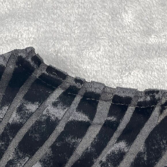 Lord & Taylor Top Womens 1X Velvet Zebra Print Semi-Sheer Vintage Made in USA - Picture 5 of 12